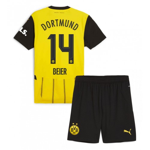 Borussia Dortmund Maximilian Beier #14 Domaci Dres za djecu 2024-25 Kratak Rukav (+ Kratke hlače)